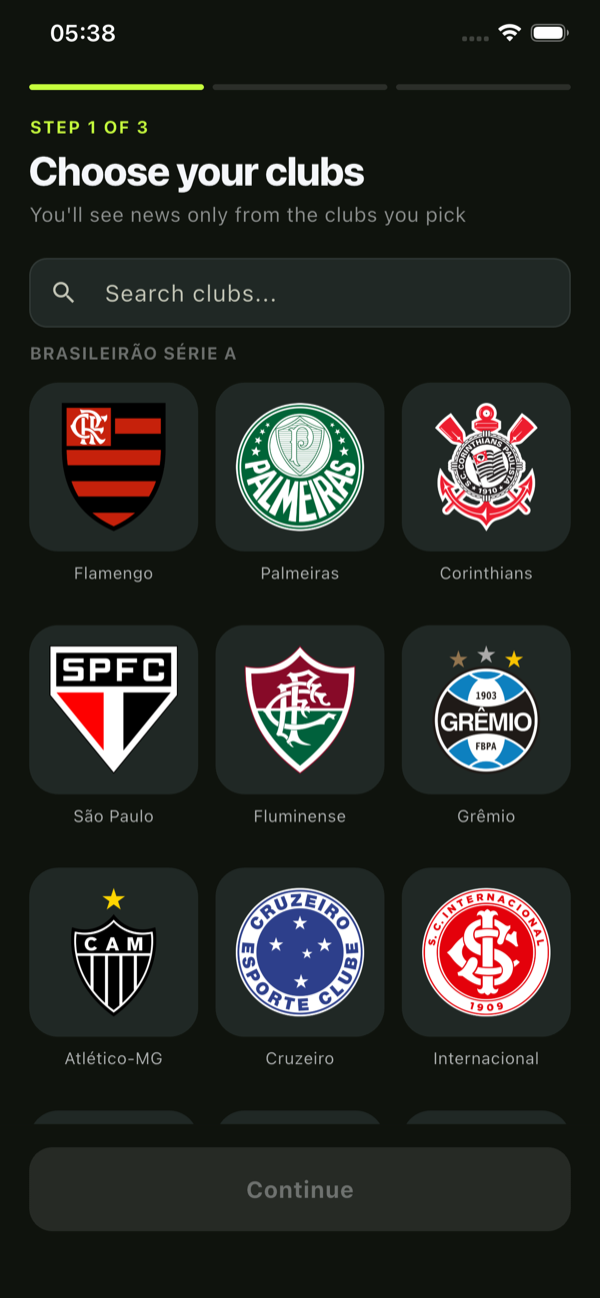 App screenshot (feed)